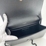 SAINT LAURENT KATE IN BLK GRAIN DE POUDRE EMBOSSED LEATHER & BHW