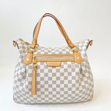 LOUIS VUITTON EVORA MM TWO WAY BAG IN DAMIER AZUR & GHW
