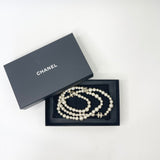 CHANEL CRYSTAL 3 CC FAUX PEARL NECKLACE