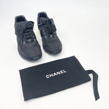 CHANEL BLK/ WHT NYLON SNEAKERS sz 37.5 - BLuxe Boutique