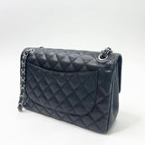 CHANEL BLK CAVIAR LEA LARGE DOUBLE FLAP SHW