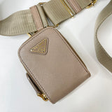 PRADA RE EDITION 2005 CROSSBODY IN BEIGE SAFFIANO LEA & GHW