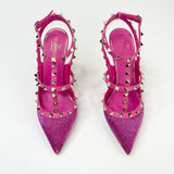 VALENTINO ROCKSTUD PINK ACCENTS PUMPS sz 38.5