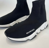 BALENCIAGA MENS SPEED KNIT SNEAKERS BLK/WHT SZ 9 / 42