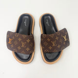 LOUIS VUITTON PILLOW FLAT COMFORT MULES sz 37