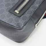 GUCCI NAVY CANVAS SIDE BACKPACK