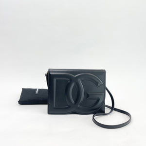 DOLCE & GABBANA DG LOGO BLK LEA CROSSBODY / CLUTCH BAG