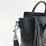 CELINE NANO LUGGAGE IN BLK PEBBLED LEA W SHW