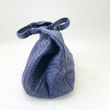 BOTTEGA VENETA BLUE NAPPA INTRECIATTO LEA CAMPANA HOBO BAG