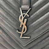 SAINT LAURENT MEDIUM COLLEGE BAG IN BLK LEA & RHW