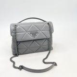 PRADA SPECTRUM IN MARBLE GREY QUILTED NAPPA LEA BAG