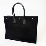 SAINT LAURENT RIVE GAUCHE BLK CANVAS TOTE - BLuxe Boutique