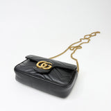 GUCCI MARMONT SUPER MINI IN BLK LEA & GHW