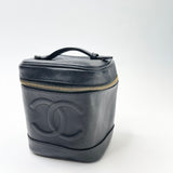 PRE LOVED CHANEL CC TIMELESS VANITY TOP HANDLE IN BLK CAVIAR LEATHER