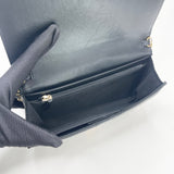 CHANEL BOY CLUTCH W CHAIN IN BLK LMB LEA & AGED GHW