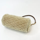 SAINT LAURENT SADE MINI TUBE IN BEIGE SHEARLING & GHW