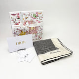 CHRISTIAN DIOR HOUNDSTOOTH SILK SQUARE SCARF