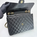 CHANEL SINGLE FLAP JUMBO IN BLK CAVIAR LEA & GHW - BLuxe Boutique