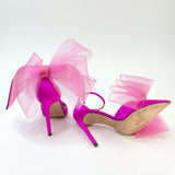 JIMMY CHOO AVERLY PINK SILK BOW PUMPS Sz 39