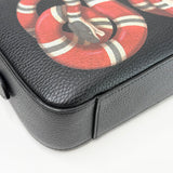 GUCCI KINGSNAKE BLK LEA CAMERA CROSSBODY BAG
