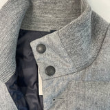 MONCLER PEETERS GREY WOOL QUILTED GOOSE DOWN JACKET UNISEX