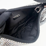 PRADA MINI RE EDITION 2000 IN CRYSTAL & BLK SATIN - BLuxe Boutique