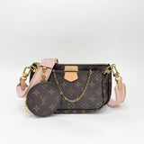 LOUIS VUITTON MULTI POCHETTE ACCESSORIES W PINK STRAP