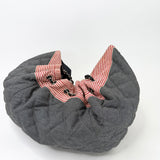 CHANEL COCO CABAS DRAWSTRING QUILTED DENIM HOBO TOTE