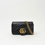 GUCCI MARMONT SUPER MINI IN BLK LEA & GHW