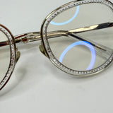 CHANEL CRYSTAL & LIGHT GOLD FRAME GLASSES - BLuxe Boutique