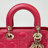 CHRISTIAN DIOR MY ABCDIOR LADY DIOR SMALL IN RED LMSKN LEA & LIGHT GHW W STRAP