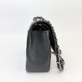 CHANEL LARGE CLASSIC DOUBLE FLAP IN BLK CAVIAR LEA & SHW - BLuxe Boutique