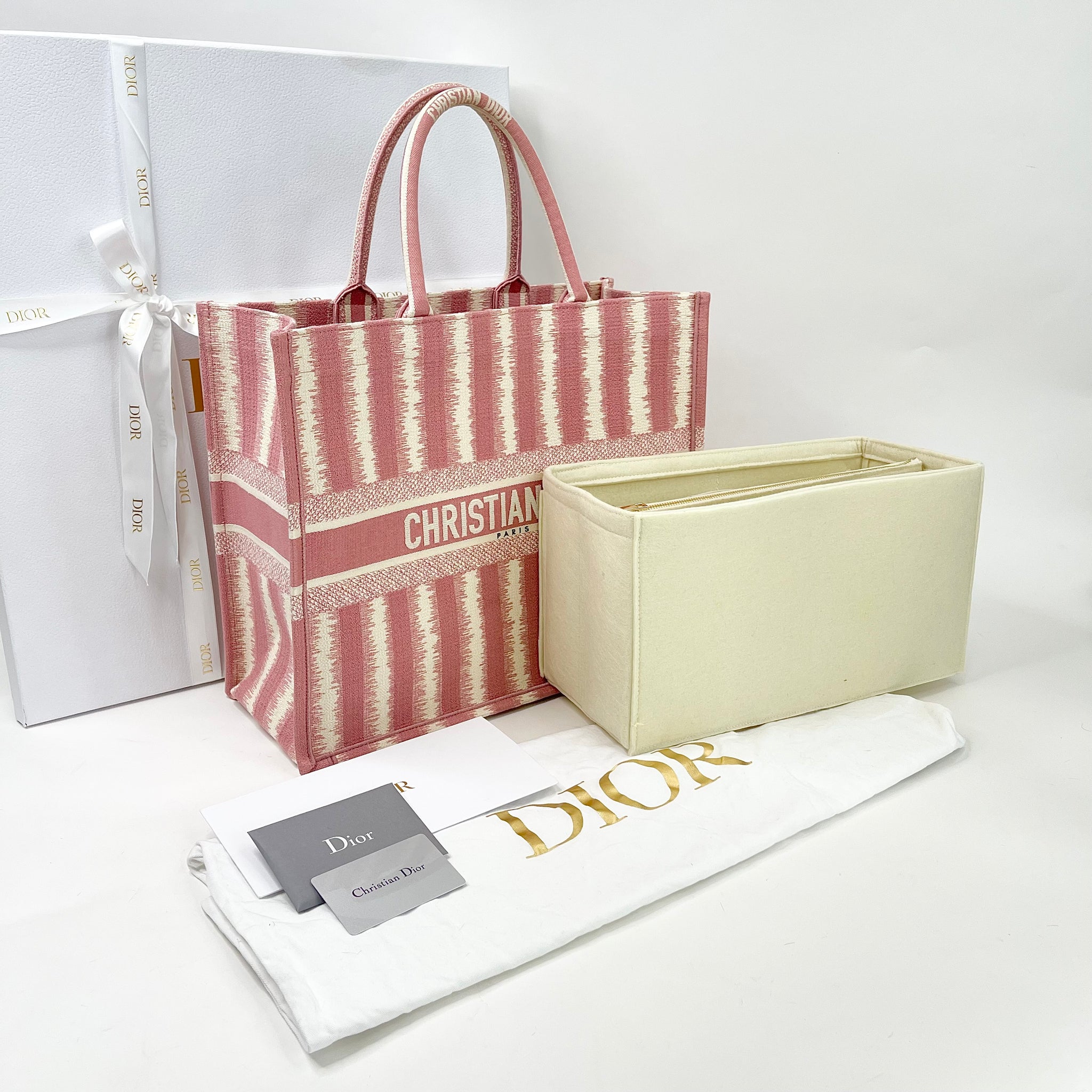 Dior striped book tote sale