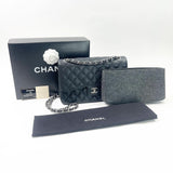 CHANEL BLK CAVIAR LEA LARGE DOUBLE FLAP SHW