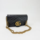 GUCCI MARMONT SUPER MINI IN BLK LEA & GHW