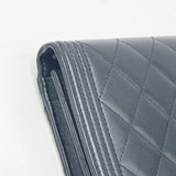 CHANEL BOY CLUTCH W CHAIN IN BLK LMB LEA & AGED GHW