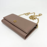 GUCCI MARMONT PINK POUDRE LEA CHAIN WALLET
