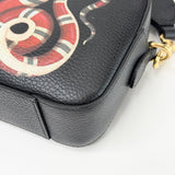 GUCCI KINGSNAKE BLK LEA CAMERA CROSSBODY BAG