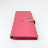HERMES BEARN WALLET IN ROSE LIPSTICK CHEVRE MYSORE & PALLADIUM HW