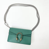 GUCCI DIONYSUS SUPER MINI MULTI WAY IN EMERALD GREEN LEA W CRYSTAL