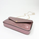 LOUIS VUITTON FELICIE POCHETTE CROSSBODY IN ROSE METALLIC MONO