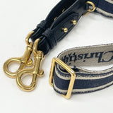 CHRISTIAN DIOR BLUE EMBROIDERED ADJUSTABLE STRAP W RING