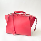 FENDI 2 JOURS CORAL RED LEA 2 WAY BAG