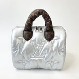 LIMITED EDITION LOUIS VUITTON SPEEDY 25 BANDOULIERE IN SILVER METALLIC PILLOW & SHW