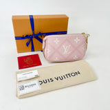 LOUIS VUITTON LIMITED EDITION PINK EMPREINTE LEA STITCH MINI POCHETTE ACCESSORIES
