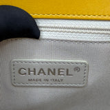 CHANEL MEDIUM BOY BAG IN YELLOW QUILTED LAMBSKIN & RUTHENIUM HW