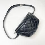 CHANEL BLK QUILTED LMSKIN W SHW BUM/BELT BAG