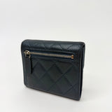 CHANEL CLASSIC FLAP WALLET IRIDESCENT NAVY CAVIAR LEA & GHW