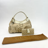 GUCCI ABBEY D RING TOTE + WALLET + HEART KEYCHAIN