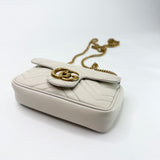 GUCCI MARMONT SUPER MINI IN WHT LEA & GHW